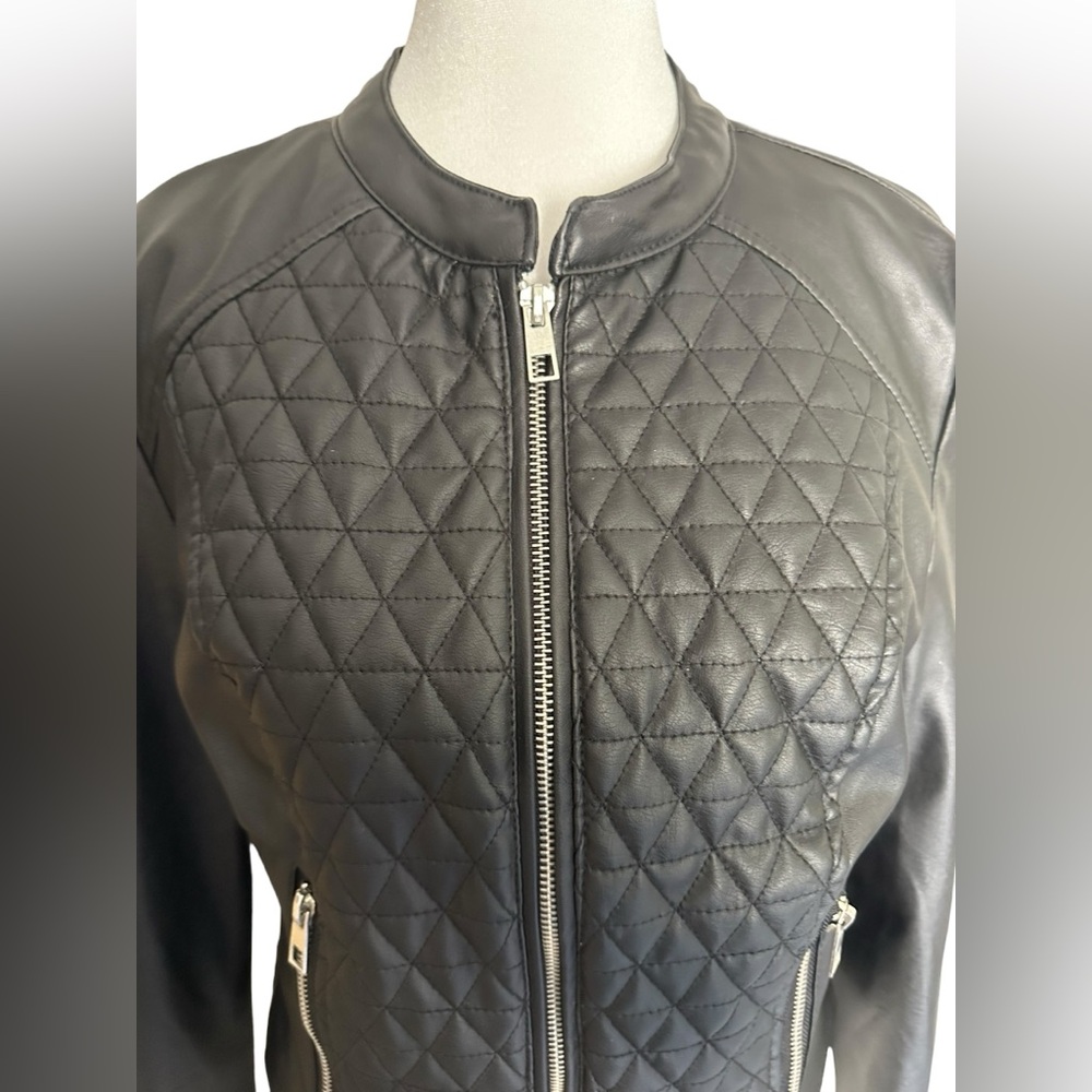 New Look Black Faux Leather Moto Jacket Junior Size M NWOT - Picture 3 of 10